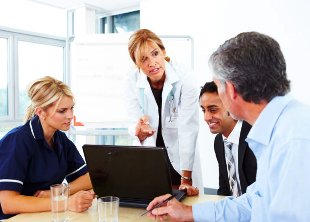 Group of doctors having a meeting